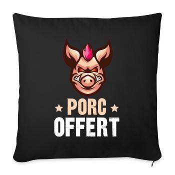 porc offert - Housse de coussin décorative 45 x 45 cm - noir - Devant
