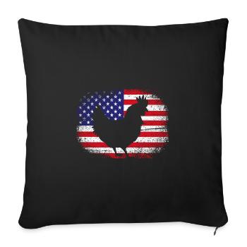 Chicken Poultry - Sofa pillowcase 17,3'' x 17,3'' (45 x 45 cm) - black - Front