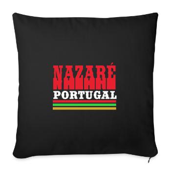 Portugal - Housse de coussin décorative 45 x 45 cm - noir - Devant