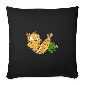Ananas Katze - Sofakissenbezug 45 x 45 cm - Schwarz - Vorne