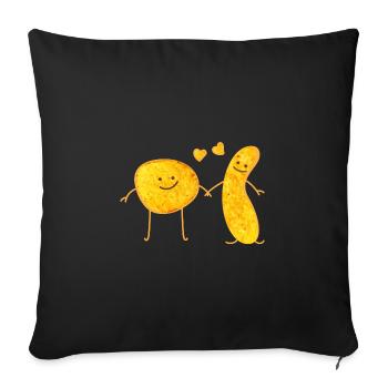 Snack Friends - Sofa pillowcase 17,3'' x 17,3'' (45 x 45 cm) - black - Front