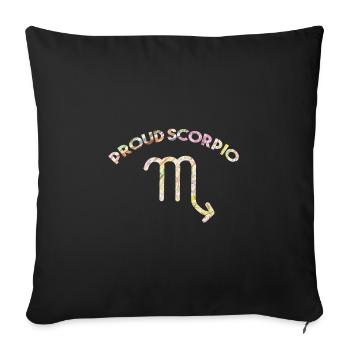 Signe du zodiaque Scorpion - Housse de coussin décorative 45 x 45 cm - noir - Devant