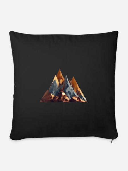 Berge - Sofakissenbezug 45 x 45 cm - Schwarz