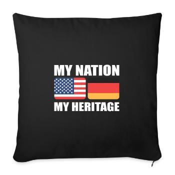 American German - Sofa pillowcase 17,3'' x 17,3'' (45 x 45 cm) - black - Front