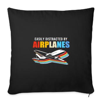 Air traffic controller - Sofa pillowcase 17,3'' x 17,3'' (45 x 45 cm) - black - Front