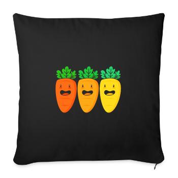 Carrot Vegetables - Sofa pillowcase 17,3'' x 17,3'' (45 x 45 cm) - black - Front