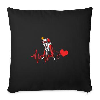 Battement de cœur d’un ouvrier du chantier - Housse de coussin décorative 45 x 45 cm - noir - Devant