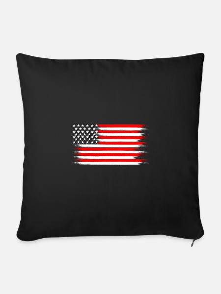 USA Flaggen - Sofakissenbezug 45 x 45 cm - Schwarz