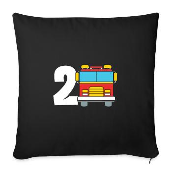 Fire engine children's birthday party - Sofa pillowcase 17,3'' x 17,3'' (45 x 45 cm) - black - Front