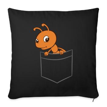 Fourmi - Dans la poche de poitrine / poche de chemise - Housse de coussin décorative 45 x 45 cm - noir - Devant