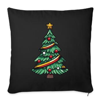 Arbre de Noël Noël - Housse de coussin décorative 45 x 45 cm - noir - Devant