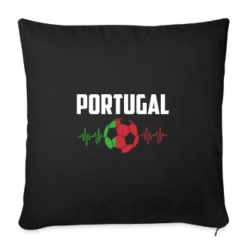 Portugal - Housse de coussin décorative 45 x 45 cm - noir - Devant