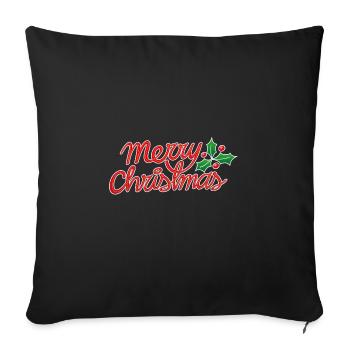Joyeux Noël, meilleurs vœux, salutations de Noël! - Housse de coussin décorative 45 x 45 cm - noir - Devant