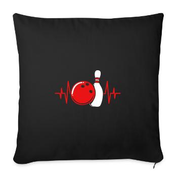 Bowling - Sofa pillowcase 17,3'' x 17,3'' (45 x 45 cm) - black - Front