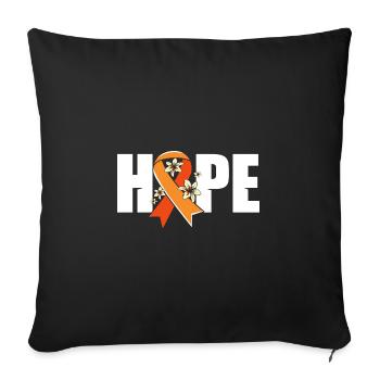 Sensibilisation à la leucémie - Housse de coussin décorative 45 x 45 cm - noir - Devant