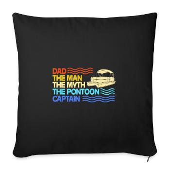 Pontoon Boat Boat Boats - Sofa pillowcase 17,3'' x 17,3'' (45 x 45 cm) - black - Front