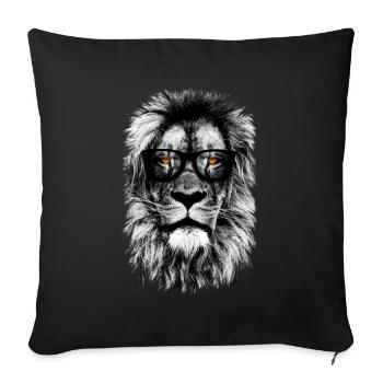 Lion de hipster - Housse de coussin décorative 45 x 45 cm - noir - Devant