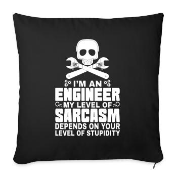 Ingénieur Sarcasme - Housse de coussin décorative 45 x 45 cm - noir - Devant