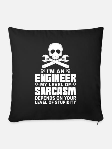 Engineer Sarcasm - Sofakissenbezug 45 x 45 cm - Schwarz