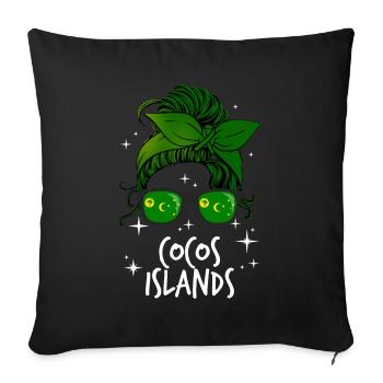 Îles Cocos - Housse de coussin décorative 45 x 45 cm - noir - Devant