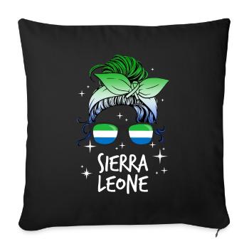 Sierra Leone - Sofa pillowcase 17,3'' x 17,3'' (45 x 45 cm) - black - Front