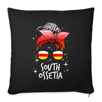 Ossétie du Sud - Housse de coussin décorative 45 x 45 cm - noir - Devant