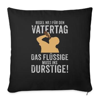 RAHMENLOS Geschenk Vatertag - Herrentag - Regel - Sofakissenbezug 45 x 45 cm - Schwarz - Vorne