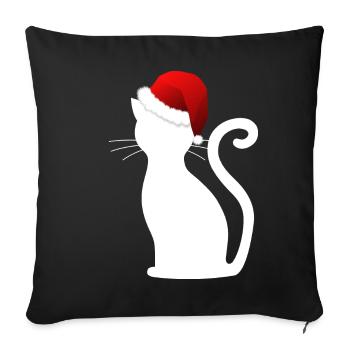 Cat Christmas Christmas Merry Christmas - Sofa pillowcase 17,3'' x 17,3'' (45 x 45 cm) - black - Front