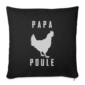 PAPA HEN Hahn Silhouette - Sofakissenbezug 45 x 45 cm - Schwarz - Vorne