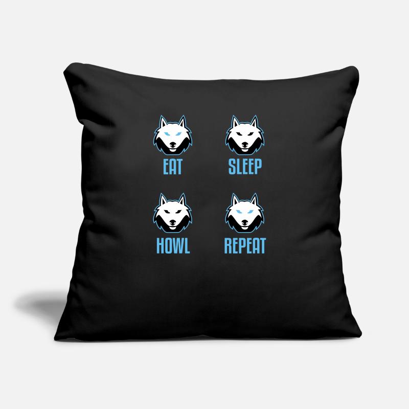Wolf eating sleeping howling repeating Sofa pillowcase 17,3'' x 17,3'' (45 x 45 cm)