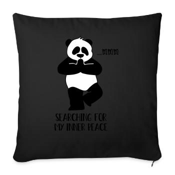 Yoga Panda - Sofakissenbezug 45 x 45 cm - Schwarz - Vorne