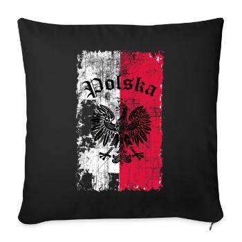 Polska - Housse de coussin décorative 45 x 45 cm - noir - Devant