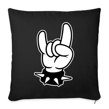 metal hand rock - Sofakissenbezug 45 x 45 cm - Schwarz - Vorne