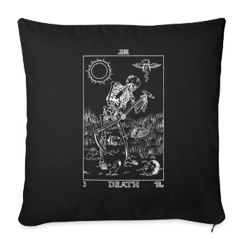 Death Tarot White - Sofa pillowcase 17,3'' x 17,3'' (45 x 45 cm) - black - Front