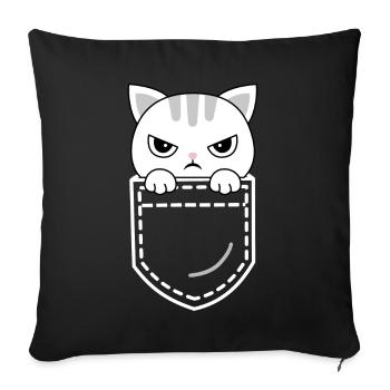 Katze Katzen - Sofakissenbezug 45 x 45 cm - Schwarz - Vorne