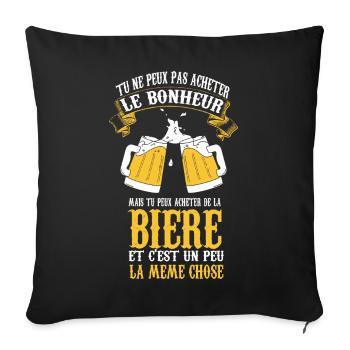 Tu peux pas acheter le bonheur mais de la bière - Housse de coussin décorative 45 x 45 cm - noir - Devant