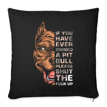 Pitbull Amoureux des chiens - Housse de coussin décorative 45 x 45 cm - noir - Devant