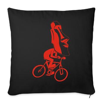 Easter Island Bike Ride (Red) - Sofa pillowcase 17,3'' x 17,3'' (45 x 45 cm) - black - Front