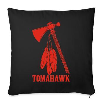 red tomahawk - Sofa pillowcase 17,3'' x 17,3'' (45 x 45 cm) - black - Front