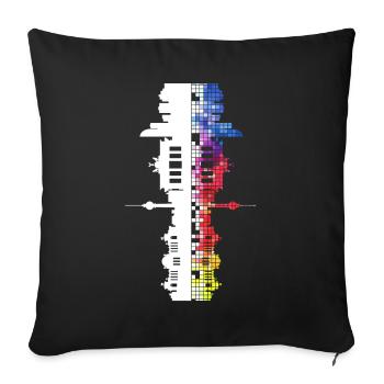 Berlin Germany City Skyline Pixel Colorful - Sofa pillowcase 17,3'' x 17,3'' (45 x 45 cm) - black - Front