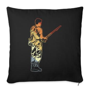 Vintage Angler - Sofa pillowcase 17,3'' x 17,3'' (45 x 45 cm) - black - Front
