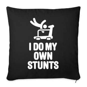 Entraînement amusant sur tapis roulant, je fais mes propres cascades - Housse de coussin décorative 45 x 45 cm - noir - Devant