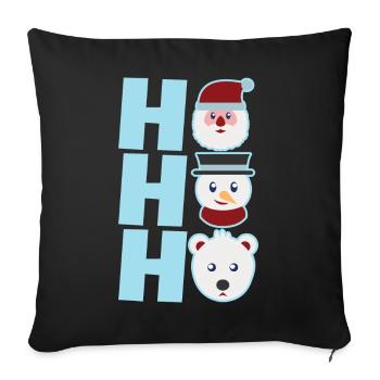 HoHoHo Funny Xmas Stuff Icon Santa Snowman & Bear - Sofa pillowcase 17,3'' x 17,3'' (45 x 45 cm) - black - Front