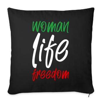 Liberté de vie de femme - Housse de coussin décorative 45 x 45 cm - noir - Devant