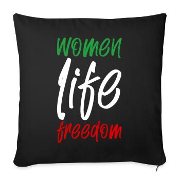Liberté de vie des femmes - Housse de coussin décorative 45 x 45 cm - noir - Devant