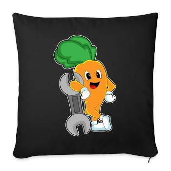 Atelier de Clé Mécanique Carotte - Housse de coussin décorative 45 x 45 cm - noir - Devant