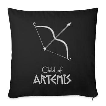 Child of Artemis – Percy Jackson inspired design - Sofa pillowcase 17,3'' x 17,3'' (45 x 45 cm) - black - Front