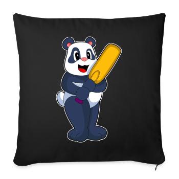 Panda Cricket Cricket Bat - Sofa pillowcase 17,3'' x 17,3'' (45 x 45 cm) - black - Front