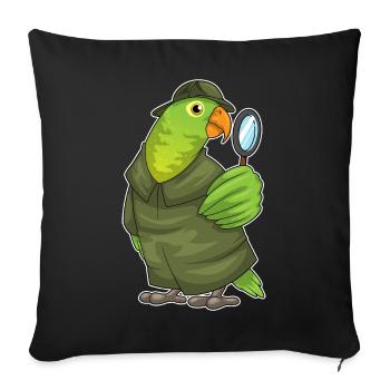 Parrot Detective Magnifier - Sofa pillowcase 17,3'' x 17,3'' (45 x 45 cm) - black - Front