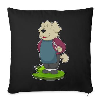 Coiffeur pour chien Ciseaux - Housse de coussin décorative 45 x 45 cm - noir - Devant